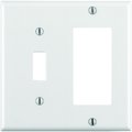 Leviton Decora White 2 gang Thermoset Plastic GFCI/Rocker/Toggle Wall Plate 80405-00W